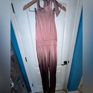 NEW WT Kittenish Women’s XL Dolly Sleeveless Jumpsuit / Romper Mauve Silk Look